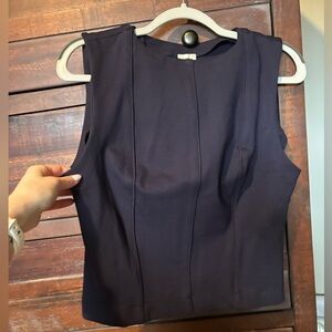 Maeve Seamed Shell Top - Navy Sz Large Runs Small NWT